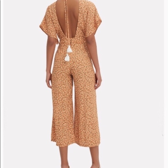 Faithfull the brand orange floral jumpsuit - Picture 2 of 4